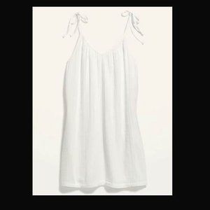 Old Navy Tie-Shoulder Mini Cami Swing Dress White M - NWT